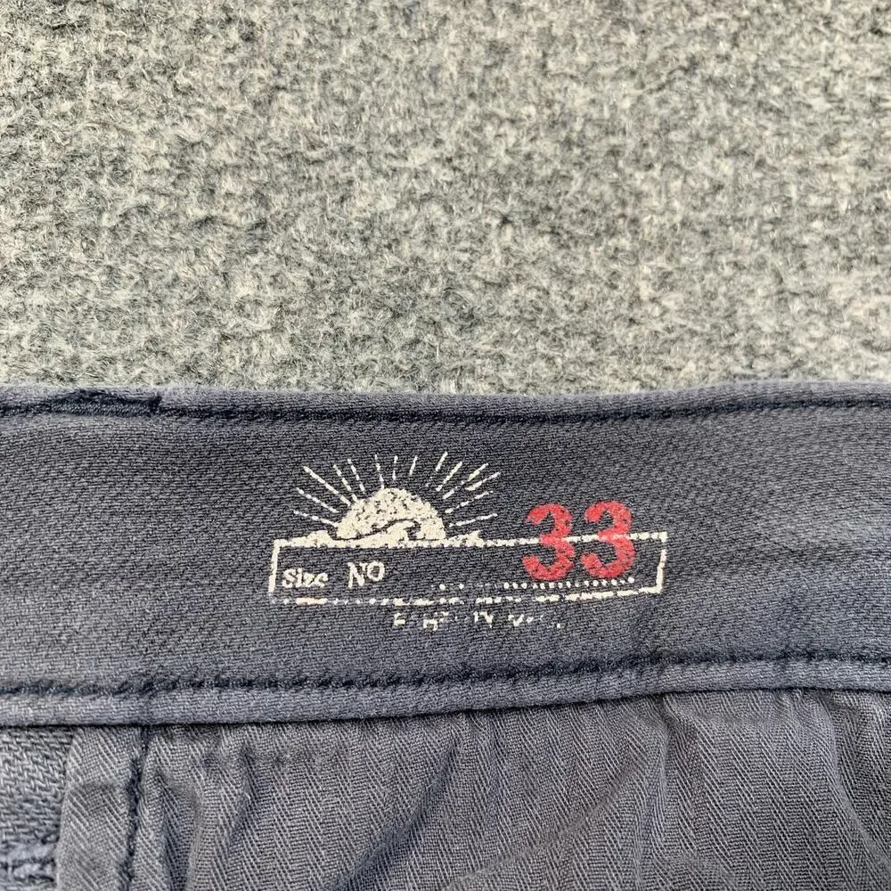 Faherty Shorts Mens 33 Washed Navy Stretch Terry Cotton Blend Flat Front Casual